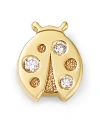 Zoë Chicco Itty Bitty Symbols 14k Yellow Gold Single Ladybug Stud Earring In Gold