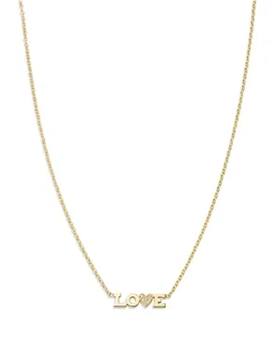 Zoë Chicco 14k Yellow Gold Itty Bitty Words Diamond Love Pendant Necklace, 14-16
