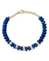 Zoë Chicco 14k Yellow Gold Lapis Rondelle Bead Bracelet In Blue