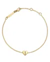Zoë Chicco 14k Yellow Gold Midi Bitty Symbols Diamond Heart Bracelet In Gold