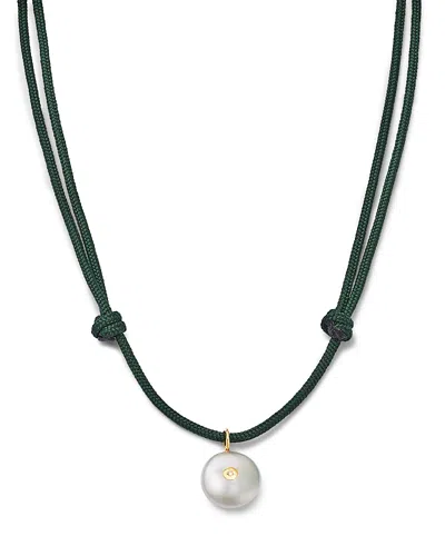 Zoë Chicco 14k Yellow Gold Natural Pearl & Black & White Diamond Reversible Adjustable Pendant Necklace, 12-26 In Multi