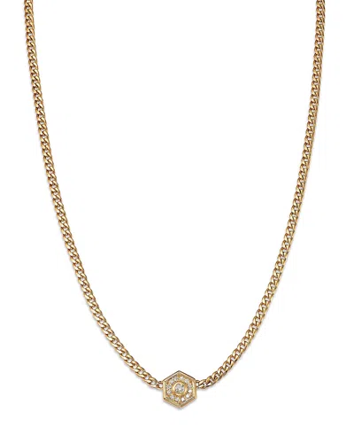 Zoë Chicco 14k Yellow Gold Paris Diamond Hexagon Collar Necklace, 16-18