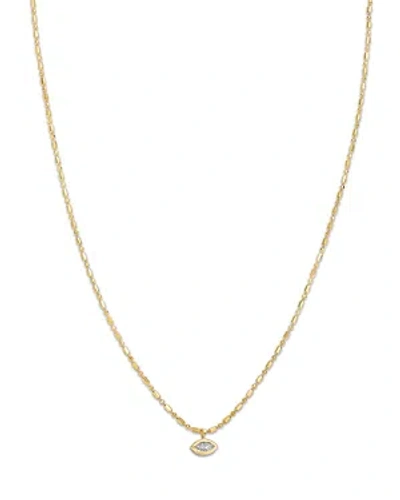 Zoë Chicco 14k Yellow Gold Paris Diamond Marquis Bezel Pendant Necklace, 16