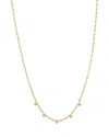Zoë Chicco 14k Yellow Gold Prong Diamonds Dangling Square Bead Chain Necklace, 16 In Gold