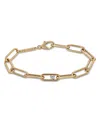 Zoë Chicco Large Paperclip Chain Bracelet With Prong Diamond In Gold