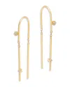 Zoë Chicco 14k Yellow Gold Prong Diamonds Wire Threader Earrings In Multi