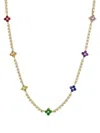 Zoë Chicco 14k Yellow Gold Quad Box Sapphire Necklace In Brown