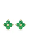 Zoë Chicco 14k Yellow Gold Emerald Gemstones Emerald Flower Stud Earrings In Multi