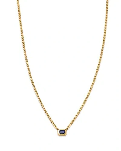 Zoë Chicco 14k Yellow Gold Sapphire Pendant Necklace, 14-16 In Blue/gold