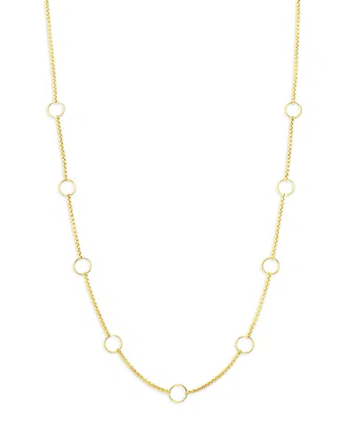 Zoë Chicco 14k Yellow Gold Simple Gold Open Circle Box Chain Necklace, 14-16
