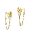 Zoë Chicco 14k Yellow Gold Simple Gold Square Bead Chain Hoop Earrings In Gold