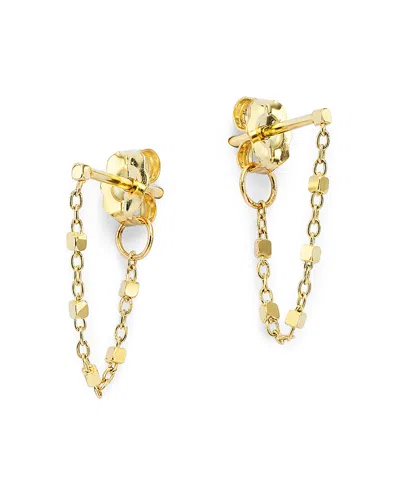 Zoë Chicco 14k Yellow Gold Simple Gold Square Bead Chain Hoop Earrings