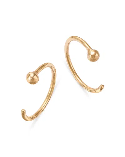 Zoë Chicco 14k Yellow Gold Simple Gold Tiny Ball Reverse Huggie Hoop Earrings