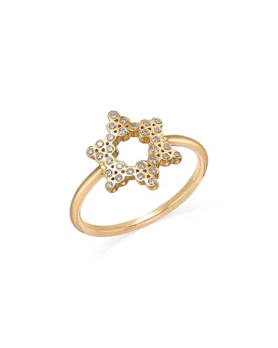 Zoë Chicco 14k Yellow Gold Small Diamond Bezel Star Of David Ring, 0.15 Ct. T. W.