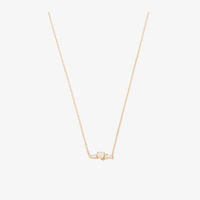 Zoë Chicco 14k Yellow Gold Tapered Diamond And Pearl Necklace