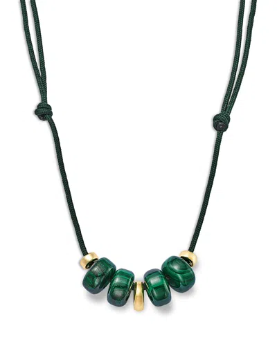 Zoë Chicco 14k Yellow Gold The New Stone Age Malachite Paracord Pendant Necklace, 12-26 In Multi