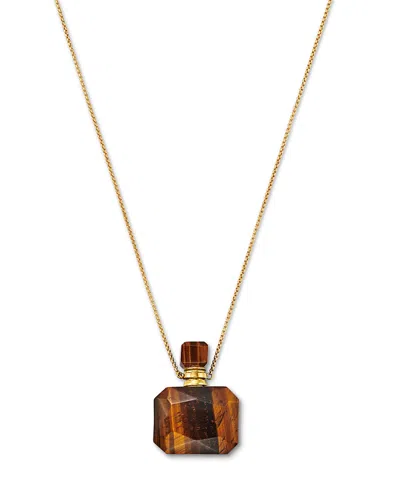 Zoë Chicco 14k Yellow Gold The New Stone Age Tiger Eye Bottle Paracord Adjustable Necklace, 22-24 In White