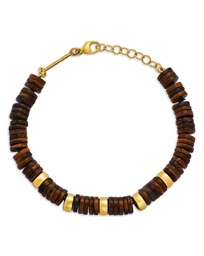 Zoë Chicco 14k Yellow Gold Tiger's Eye Heishi Bead & Rondelle Bracelet