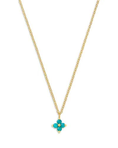 Zoë Chicco 14k Yellow Gold Turquoise Gemstones Flower Cluster Pendant Necklace, 14-16
