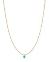 Zoë Chicco 14k Yellow Gold Turquoise Solitaire Pendant Necklace, 16-18 In Blue/gold