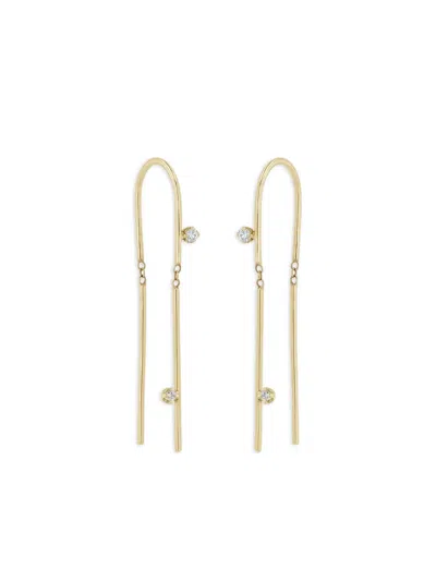 ZOË CHICCO 14K YELLOW GOLD WIRE DIAMOND EARRINGS
