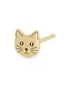 Zoë Chicco 14k Yellow Itty Bitty Symbols Cat Single Stud Earring In Gold