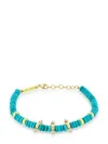 Zoë Chicco 14kt Yellow Gold Beaded Turquoise Bracelet In Blue
