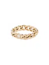 Zoë Chicco 14k Yellow Gold Medium Curb Chain Diamond Ring In Yellow Gold