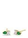 Zoë Chicco 14kt Yellow Gold Emerald And Diamond Earrings In Gold