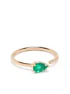 Zoë Chicco 14kt Yellow Gold Emerald And Diamond Open Ring In Gold