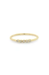 Zoë Chicco 5-diamond Bezel Stock Ring In Gold