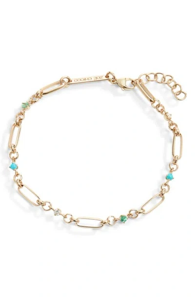 Zoë Chicco Alternating Mixed Stone Bracelet In Gold