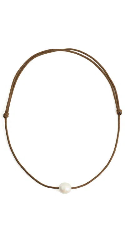 Zoë Chicco Baroque Pearl Paracord Necklace 14k Yellow Gold