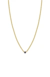 Zoë Chicco 14k Yellow Gold Curb Chain Blue Sapphire Necklace, 16 In Yellow Gold