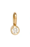 Zoë Chicco Bezeled Diamond Charm In Yellow Gold