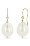 Zoë Chicco Diamond & Dangling Pearl Drop Earrings