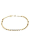 Zoë Chicco Diamond Pear Box Chain Bracelet In Gold