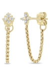 Zoë Chicco Diamond Quad Chain Drop Earrings In Gold