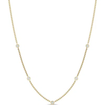 Zoë Chicco Diamond Station Necklace In Gold