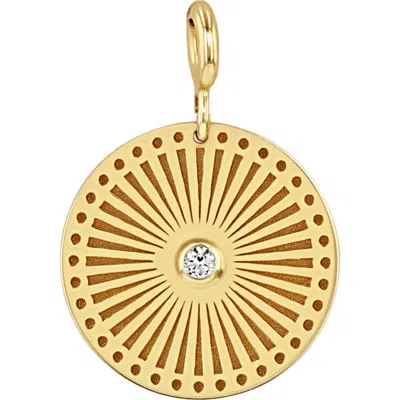 Zoë Chicco Diamond Sunbeam Medallion Charm In Gold