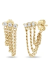 Zoë Chicco Diamond Waterfall Chain Earrings In Gold