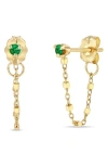 Zoë Chicco Emerald Chain Front/back Earring In Multi