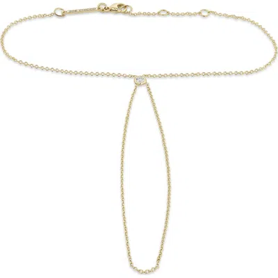 Zoë Chicco Floating Diamond Adjustable Hand Chain In Gold