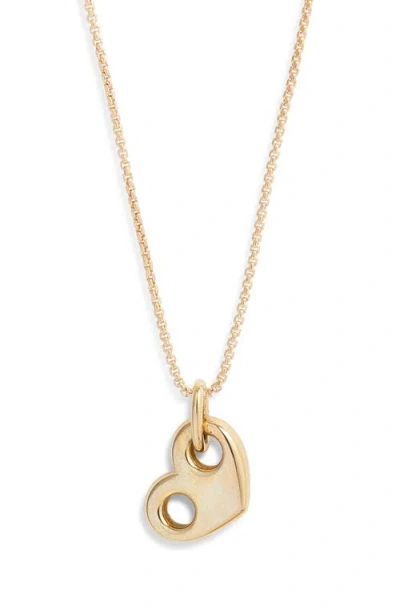 Zoë Chicco Heart Mariner Pendant Necklace In Gold