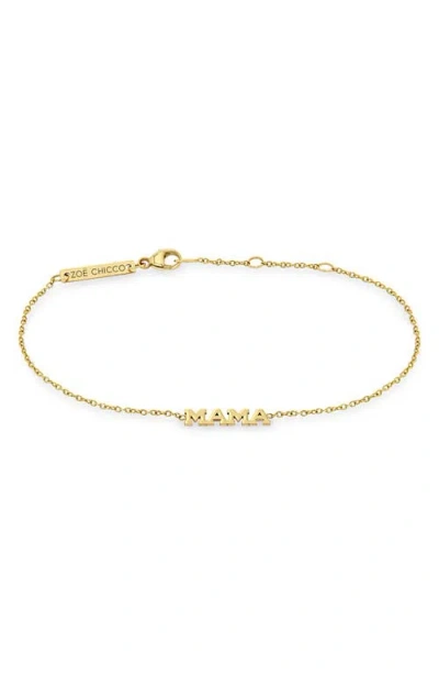 Zoë Chicco Mama Pendant Bracelet In Yellow Gold