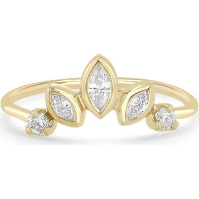 Zoë Chicco Marquise Diamond Fan Ring In Gold