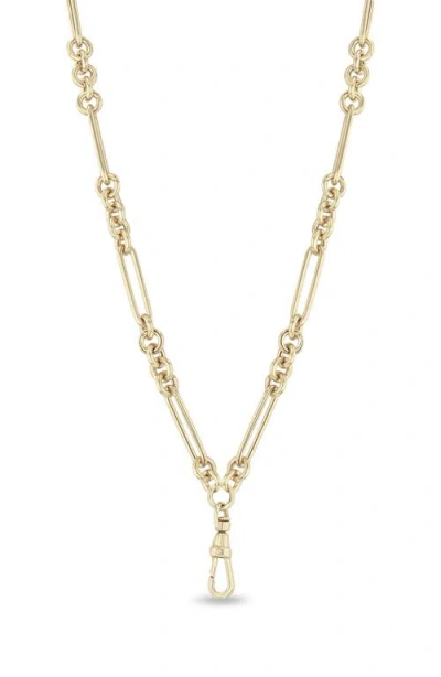 Zoë Chicco Mix Paperclip Rolo Necklace In Gold