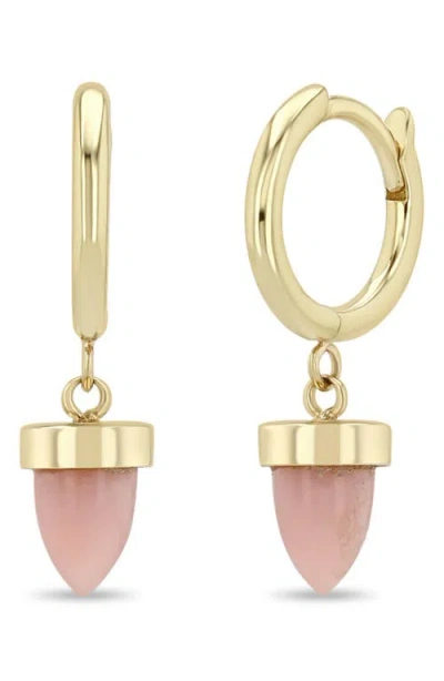 Zoë Chicco Opal Bullet Drop Huggie Hoop Earrings In Pattern