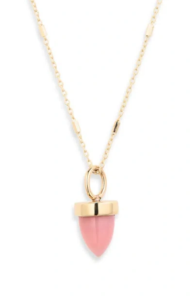 Zoë Chicco Opal Bullet Pendant Necklace In Gray