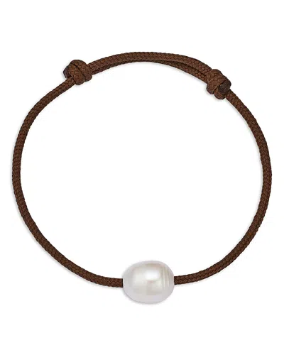 Zoë Chicco Paracord Cultured Freshwater Baroque Pearl Cord Bracelet In Brown